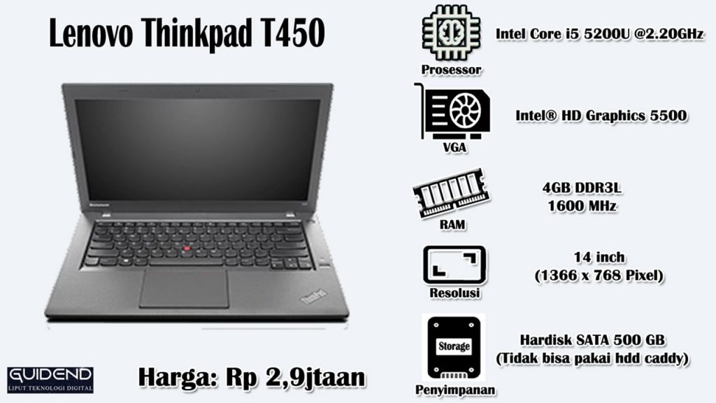 Lenovo Thinkpad T450 5 Rekomendasi Laptop