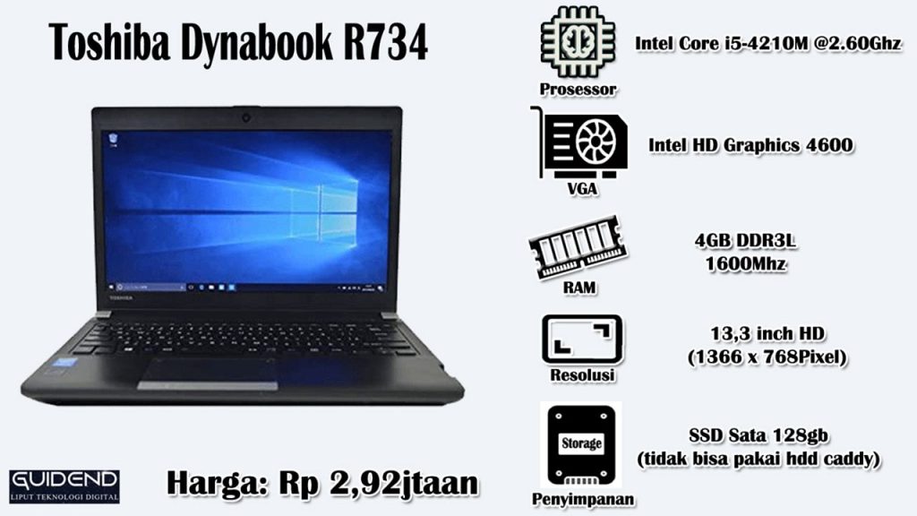 Toshiba Dynabook R734 5 Rekomendasi Laptop