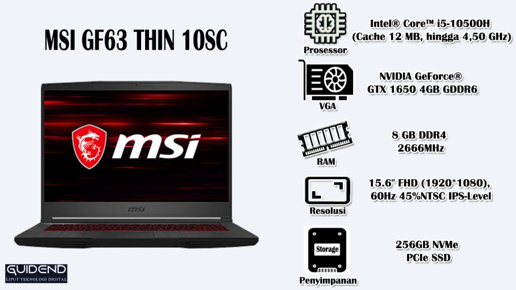 MSI GF63 Thin 10SC