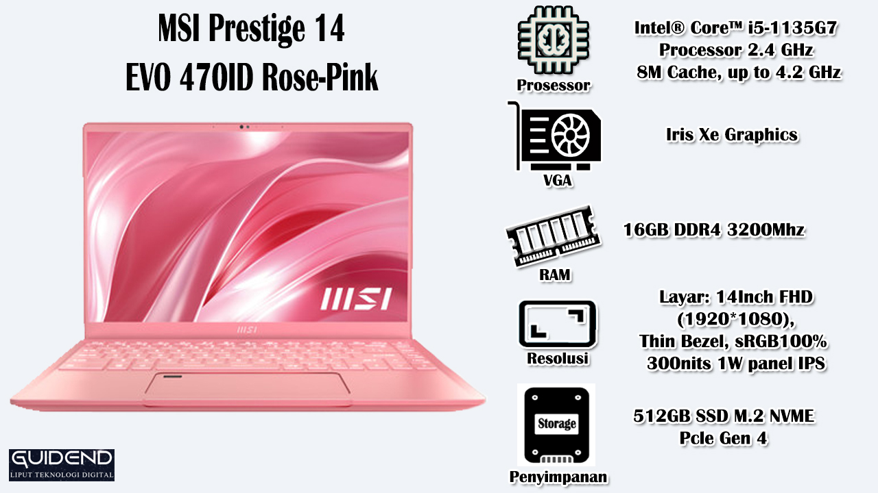 MSI Prestige 14 EVO 470ID RosePink